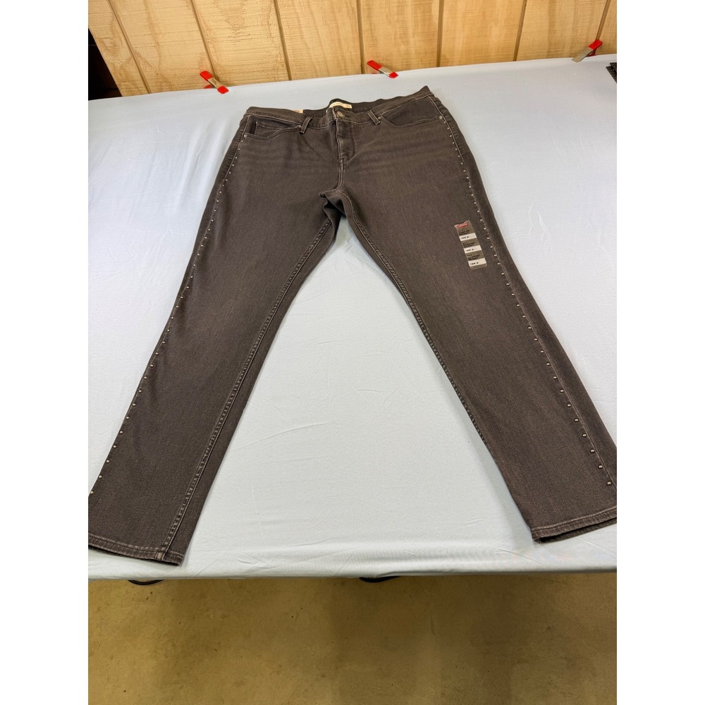 Levis 311 Shaping Skinny Jeans Womens 18W M Dark Gray Studded Side Seam Mid Rise
